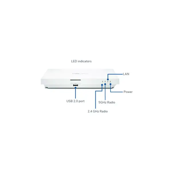 SonicWall SonicWave 231c IEEE 802.11ac 1.24 Gbit/s Wireless Access Point - 2.40 GHz, 5 GHz - MIMO Technology - 1 x Network (RJ-45)