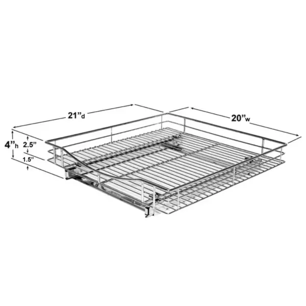 Lynk Professional 20" x 21" Slide Out Cabinet Organizer - Pull Out Under Cabinet Sliding Shelf