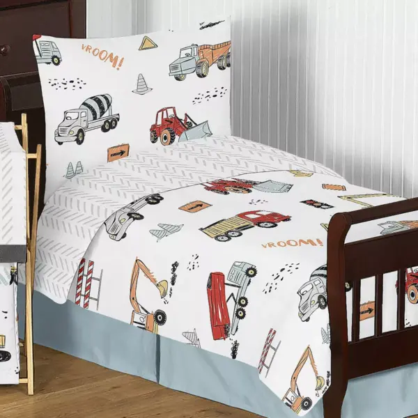 Toddler Construction Truck Bedding Set - Sweet Jojo Designs