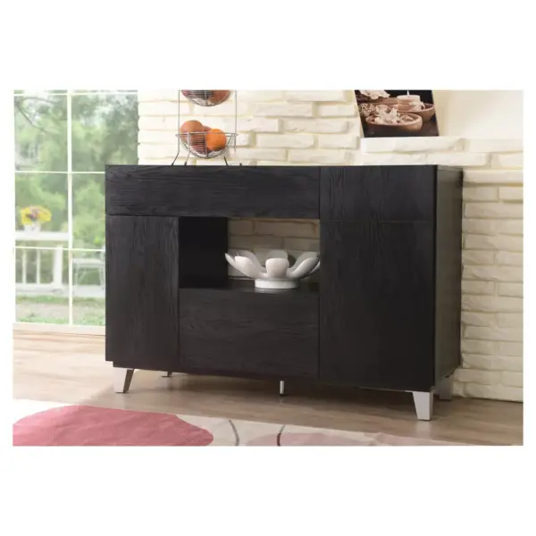 Darrell Contemporary 2 Cabinet Server Wood/Black - HOMES: Inside + Out