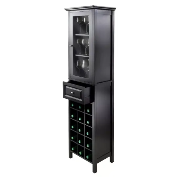 Wine Cabinet Wood/Black - Winsome