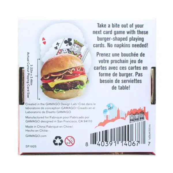 Gamago Hamburger-Shaped Playing Cards | 52 Card Deck + 2 Jokers