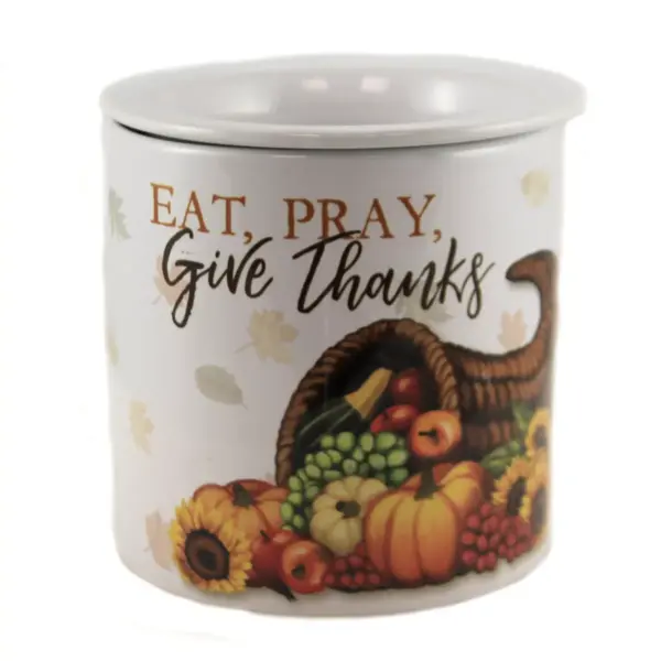 Tabletop 5.5" Eat,Pray, Give Thanks Thanksgiving Gathering Pumpkin Carson Home Accents  -  Serving Bowls