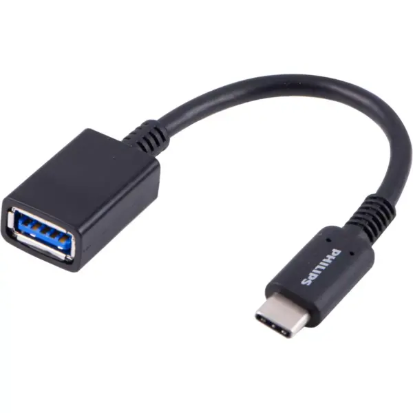 Philips 6" USB-C to USB 3.1 Female Adapter Black