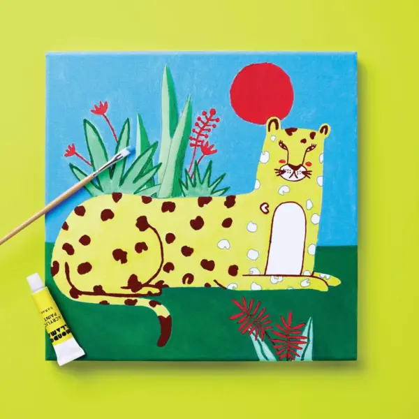 11"x11" Paint-Your-Own Canvas Kit Cheetah - Mondo Llama™