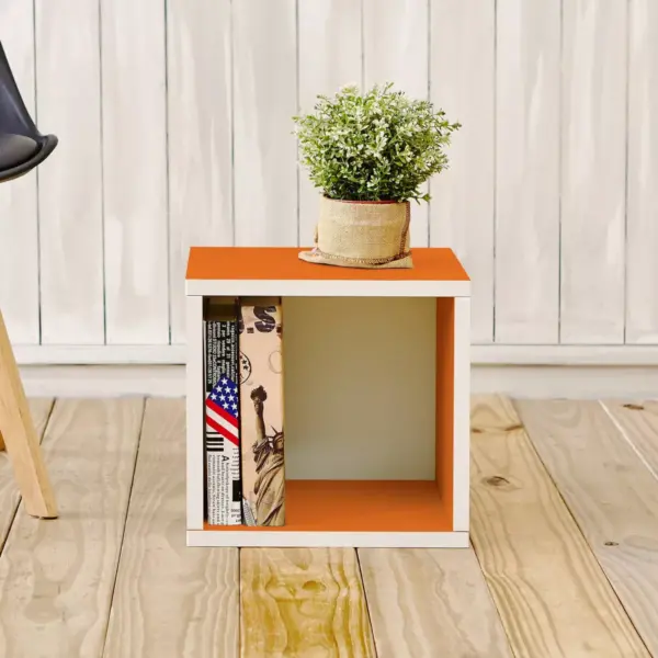 Way Basics Stackable Eco Cube Storage Cubby Organizer Orange