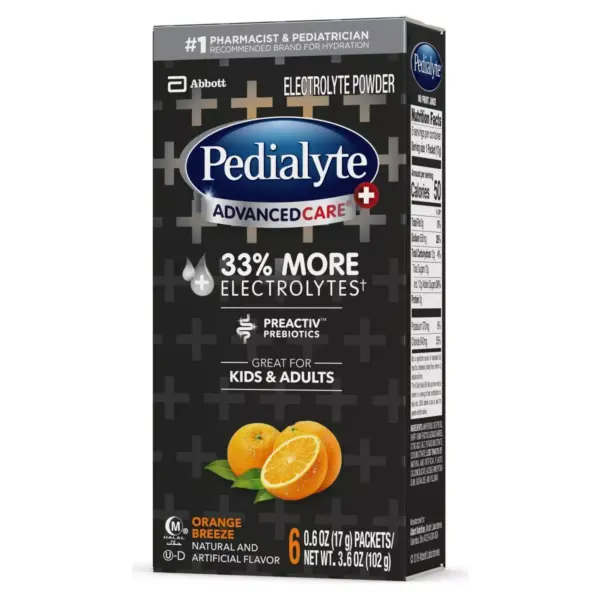 Pedialyte AdvancedCare Plus Electrolyte Powder Orange Breeze -3.6oz Total