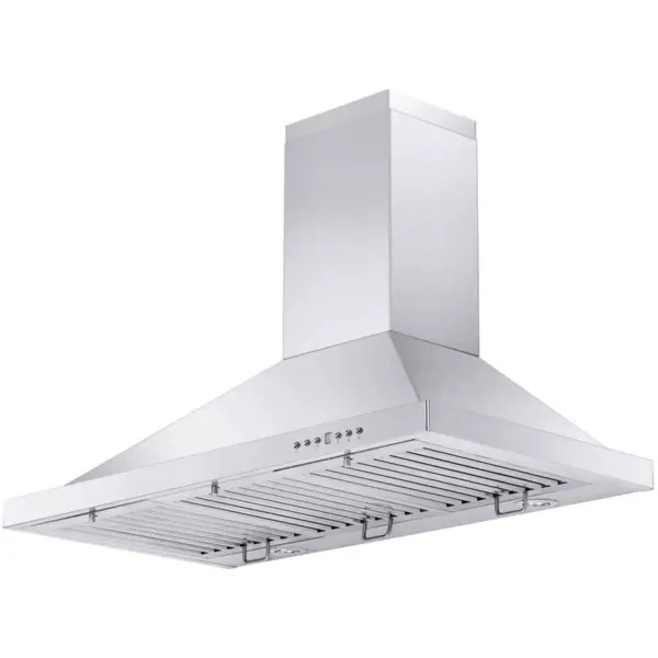 ZLINE KB-36 36 Inch 400 CFM Wall Mount Kitchen Stove Oven Vent Hood, Ductless Molding Range Hood with LED Lights and 4 Speed Exhaust Fans