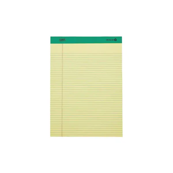 Staples Notepads 8.5" x 11.75" Narrow Yellow 50 Sh./Pad 12 Pads/PK 354743