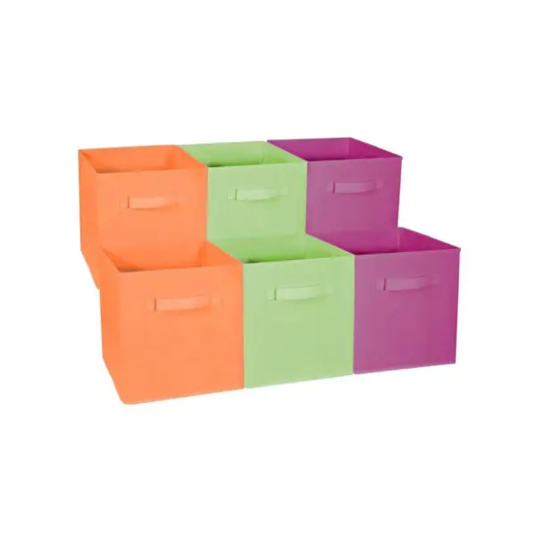 Sorbus 6pk Home Storage Bundle - Drawer and Closet Bins Purple Green Orange