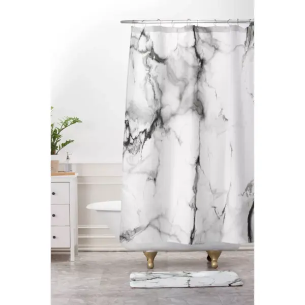 Chelsea Victoria Gray Shower Curtain Black - Deny Designs