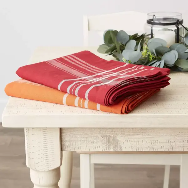 60"x102" Redwood Harvest Market Tablecloth Red - Design Imports