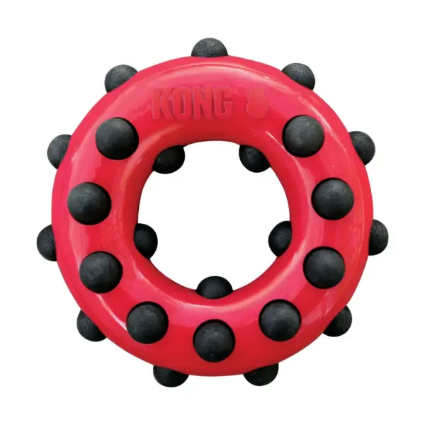 KONG Dotz Circle Interactive Dog Toy - Red - L