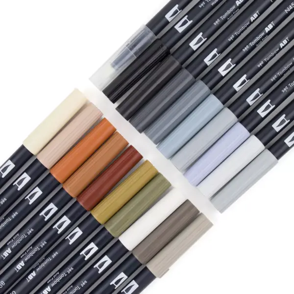 Tombow 20ct Dual Brush Pen Art Markers - Neutral Palette