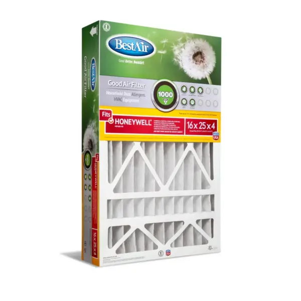 BestAir 3pk Honeywell 16X25X4 Replacement Air Furnace Filter Merv 8