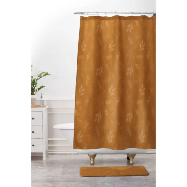 Cuss Yeah Designs Floral Pattern Shower Curtain Orange - Deny Designs