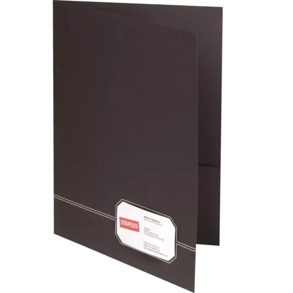 Oxford Monogram Design 2-Pocket Presentation Folders Black/Gold 883845