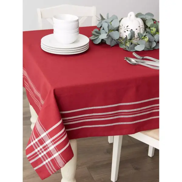 60"x102" Redwood Harvest Market Tablecloth Red - Design Imports