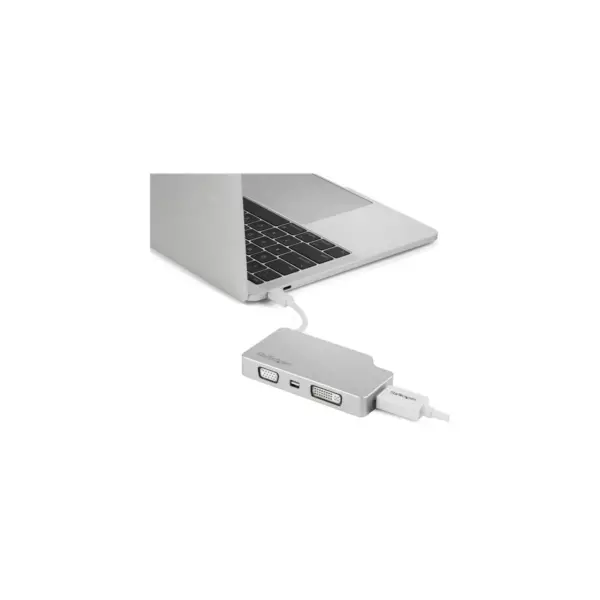 StarTech.com USB-C Multiport Video Adapter - 4-in-1 USB-C to DVI / HDMI / VGA / mDP Video Adapter - Silver- 4K 30 Hz - CDPVGDVHDMDP