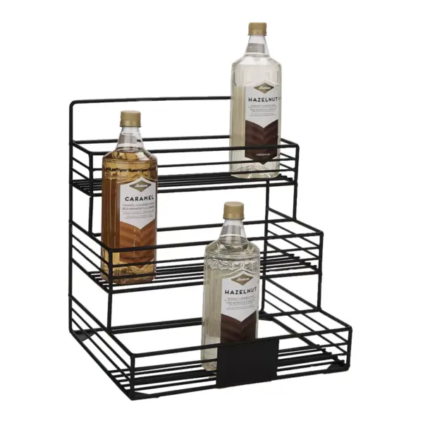 Mind Reader Black Iron 4 Compartment 12 Bottle Organizer Holder