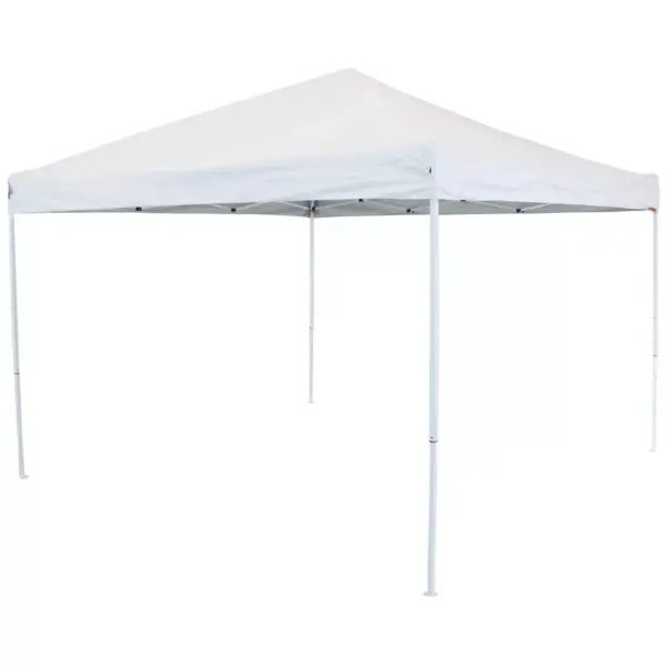 10'x10' Quick-Up Steel Frame Canopy with Carrying Bag White - Sunnydaze