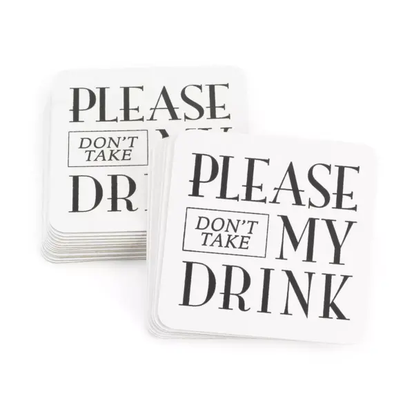 25ct Please Dont Take My Drink' White Coaster Set