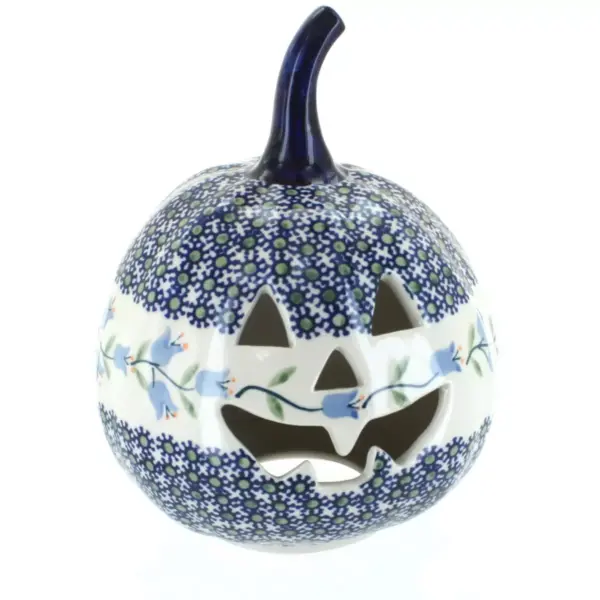 Blue Rose Polish Pottery Tulip Small Pumpkin Luminary