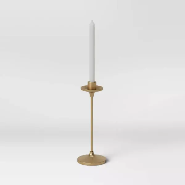 11" x 4" Set of 3 Tapers Cast Aluminum Candle Holder with Brass Finish Gold - Threshold™