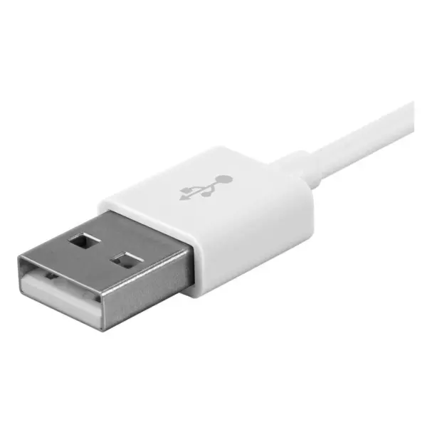 Monoprice USB-A to Micro B Cable - 3 Feet - White, Polycarbonate Connector Heads, 2.4A, 22/30AWG - Select Series