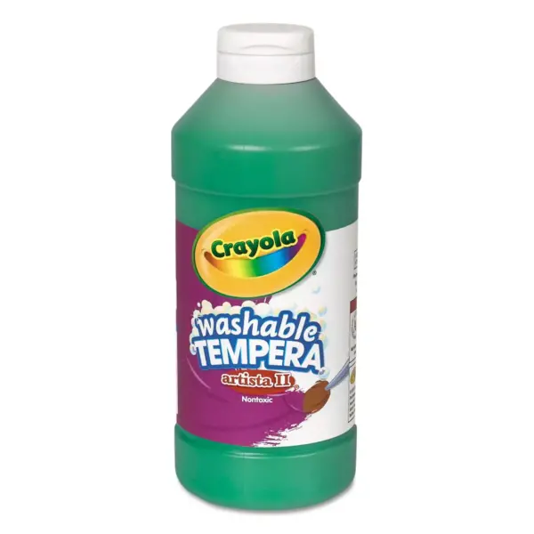 Crayola Artista II Washable Tempera Paint Green 16 oz 543115044