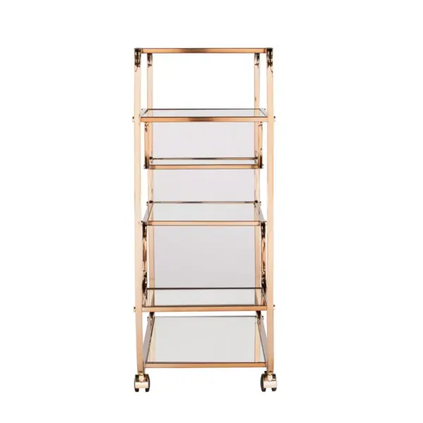 Marianne Mirrored Bar Cart Gold - Aiden Lane