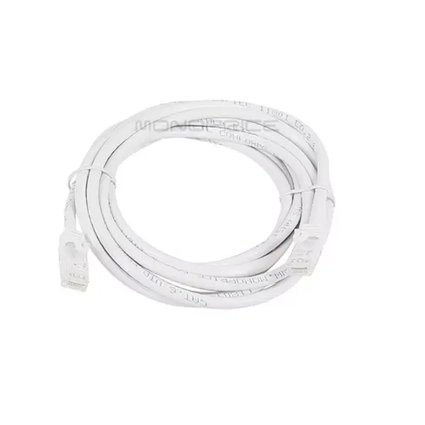 Monoprice Cat6 Ethernet Patch Cable - 10 Feet - White | Network Internet Cord - RJ45, Stranded, 550Mhz, UTP, Pure Bare Copper Wire, 24AWG - Flexboot