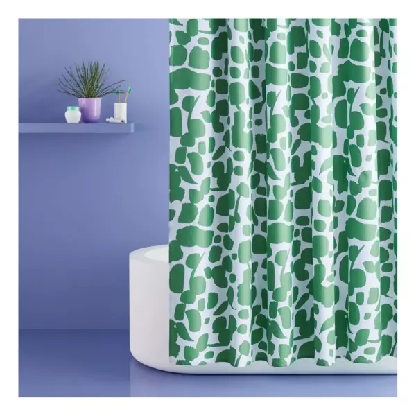 Microfiber Shower Curtain Green/White - Room Essentials™