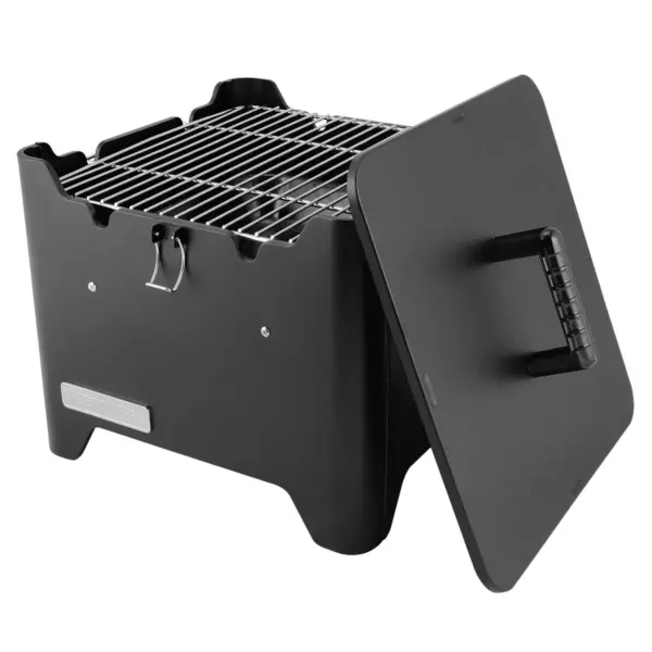 Permasteel PG-40C10-BK Square Portable Charcoal Grill - Black