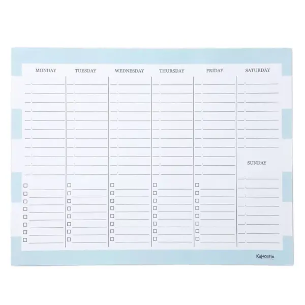 Weekly Schedule Notepad 8.5"x11" Teal Stripes - Kahootie Co