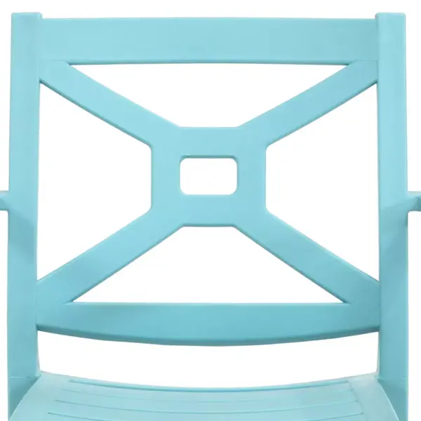 Sunnydaze Polypropylene Tristana Stackable Outdoor Patio Arm Chair, Blue