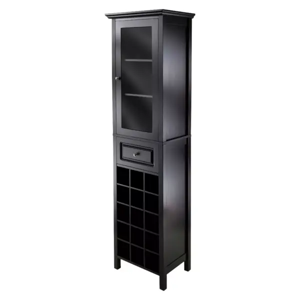 Wine Cabinet Wood/Black - Winsome