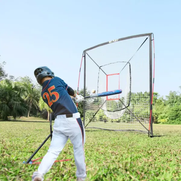 Net Playz 7' x 7' Baseball and Softball Practice Pitching Net - Black