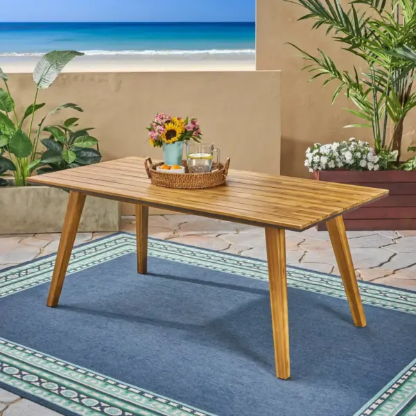 Downey Rectangle Acacia Wood 71" Dining Table - Teak - Christopher Knight Home