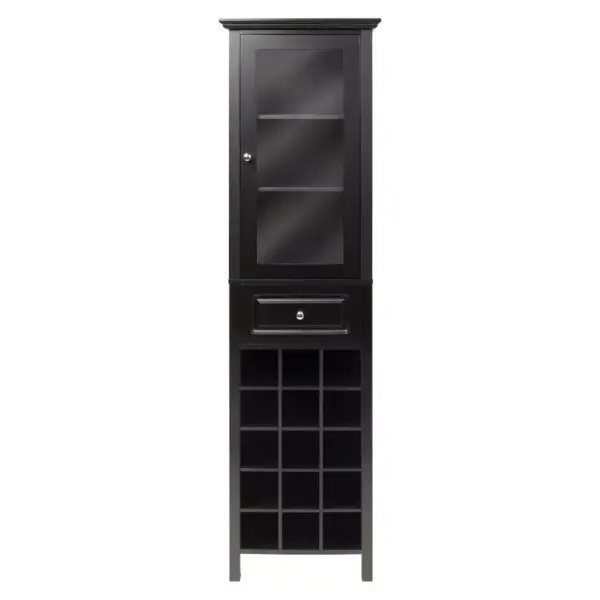 Wine Cabinet Wood/Black - Winsome