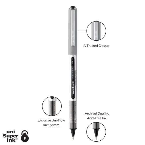 Uni-Ball Rollerball Pen Nonrefillable 0.7 mm 5/PK BE/GN/PK/RD/PE 60381PP