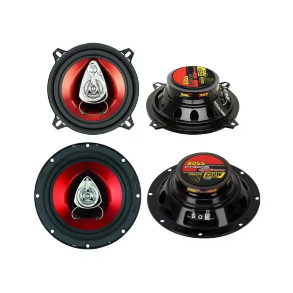 2) Boss CH5530 5.25" 225W 3-Way  +2) CH6520 6.5" 250W 2-Way Car Coaxial Speakers