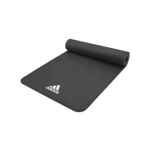 Adidas ADYG-10100BK Universal Exercise Roll Up Slip Resistant Fitness Pilates and Yoga Mat, 8mm Thick, Black