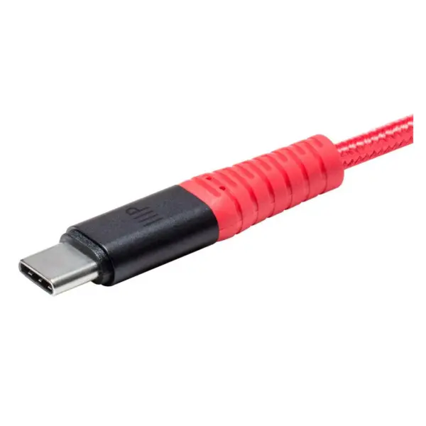 Monoprice Durable USB 2.0 Type-C Charge and Sync Kevlar Reinforced Nylon-Braid Cable - 3 Feet - Red | 5A/100W, Aluminum Connectors - AtlasFlex Series