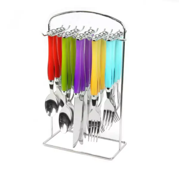 Gibson Home 20pc Stainless Steel Santoro Silverware Set with Hanging Rack