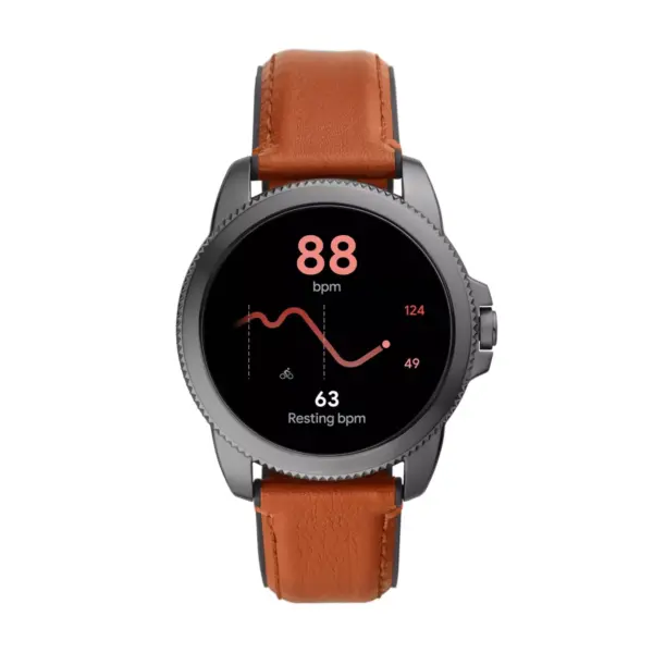 Fossil Gen 5E Smartwatch 44mm - Smoke with Brown Leather