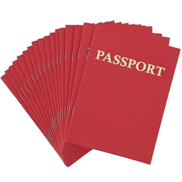 Kids Blank Passport Journal Notebooks (24 Count), Red