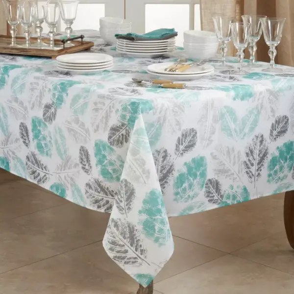 Saro Lifestyle Printed Tablecloth With Leaf Design