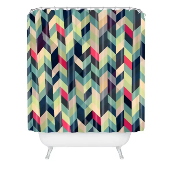 Gabi Arise Shower Curtain Green - Deny Designs