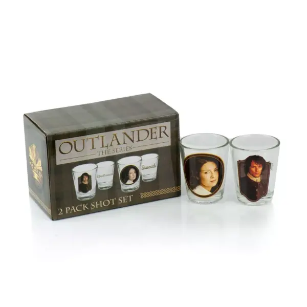 Surreal Entertainment Outlander Collectibles Jamie and Claire Fraser Shot Glasses | Collectors Edition